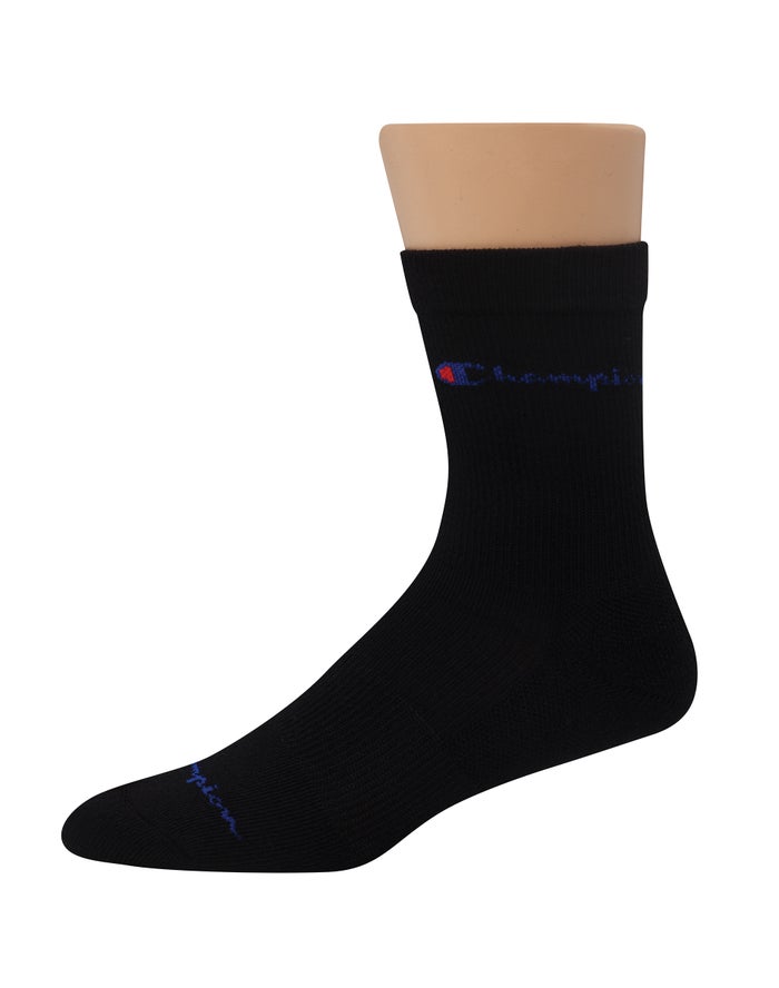 Champion Compression Mid-Crew 3-Pairs Sokken Heren - Zwart - Belgie 0538YIONP